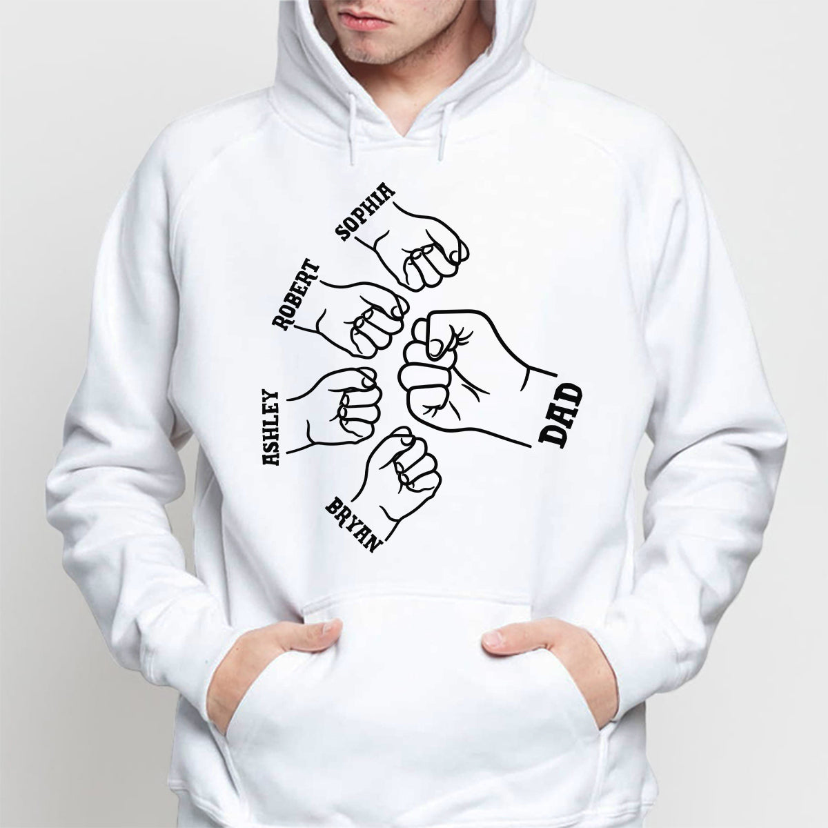 Dad Grandpa And Kids Hands Outline Personalized Shirt