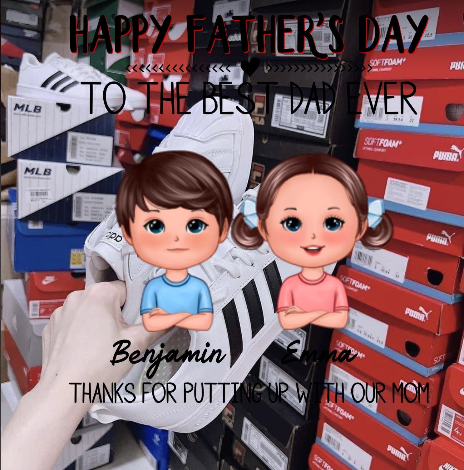 TEST 2_Happy Father‘s Day To The Best Dad Ever Doll Kids Personalized Shirt