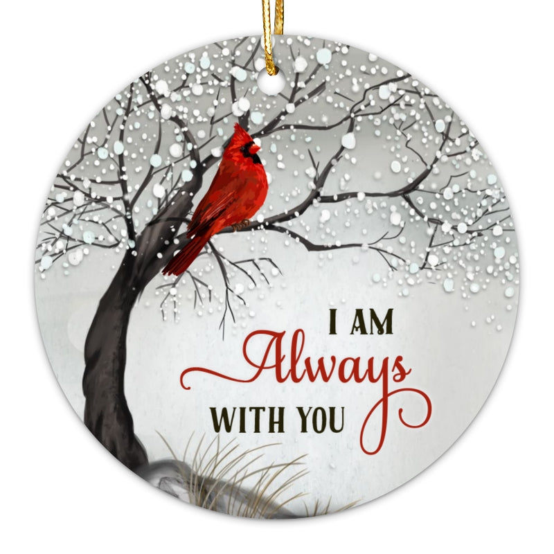 Cardinals Blossom Tree Dad Mom Memorial Personalized Circle Ornament