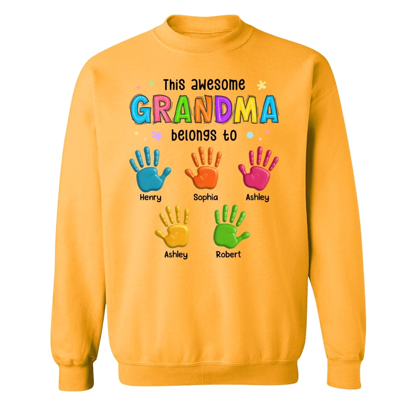 Belongs To Hand Paw 3D Effect Colorful Handprints Personalized Shirt