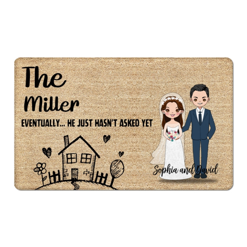 Wedding Couple Chibi House Warming Gift Personalized Doormat