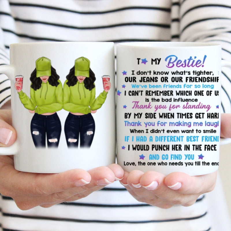 Modern Girls Front View To My Bestie Gift For Besties Sisters Siblings Personalized Mug