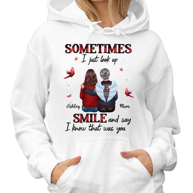 Sometimes I Just Look Up Family Sitting Memorial Cardinal Personalized Shirt