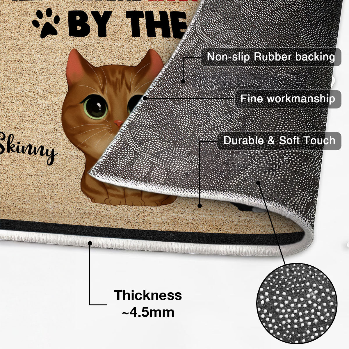 Watercolor Cute Cats All Visitors Must Be Approved By Cats Personalized Doormat_Onboarding