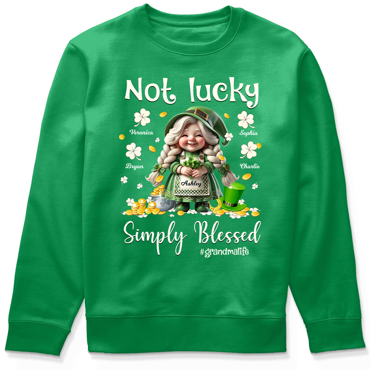 St. Patrick's Day Not Lucky Simply Bless Gnome Grandma Personalized Shirt_Onboarding