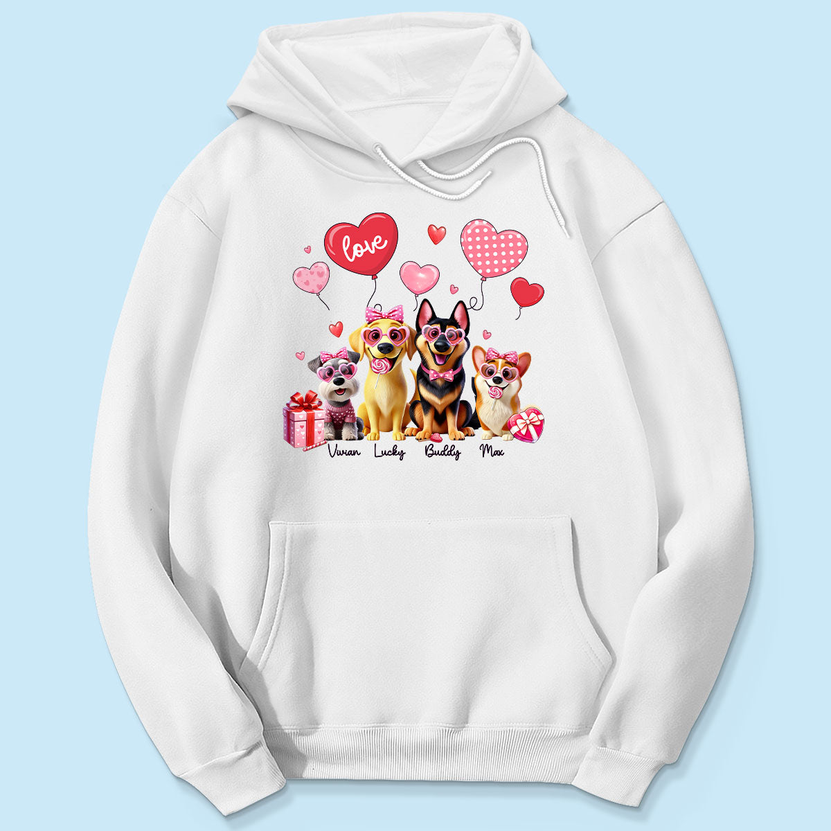 Personalized Heart Balloon Shirt For Dog Mom, 3D Cute Dogs