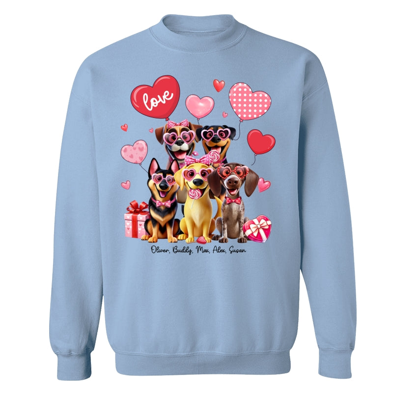 Personalized Heart Balloon Shirt For Dog Mom, 3D Cute Dogs