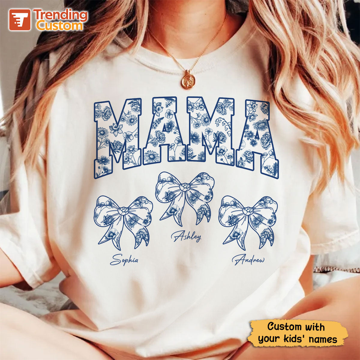 Mom Mama Grandma Chinoiserie Coquette Personalized Shirt, Gift for mom, grandma