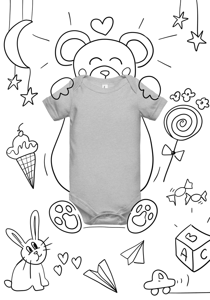 New_P_Baby Short Sleeve One Piece | Bella + Canvas 100B | DTG printing