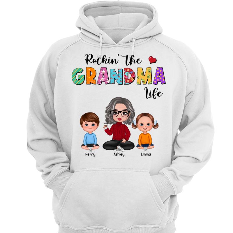 Rockin‘ Grandma Life Colorful Pattern Personalized Shirt