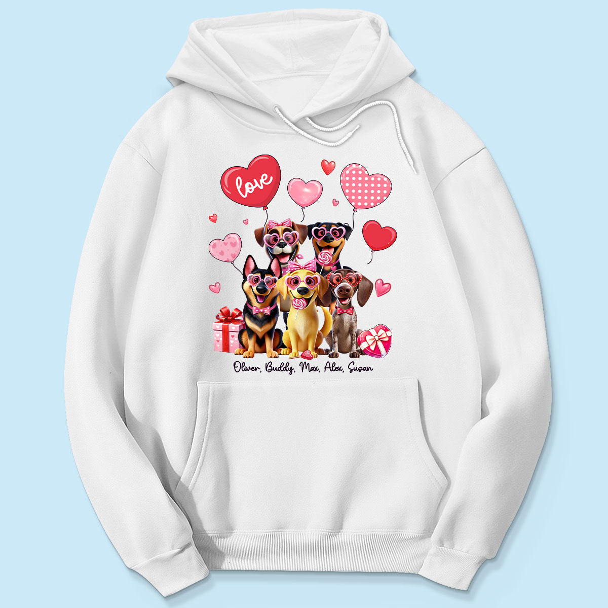 Personalized Heart Balloon Shirt For Dog Mom, 3D Cute Dogs