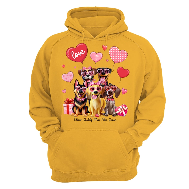 Personalized Heart Balloon Shirt For Dog Mom, 3D Cute Dogs