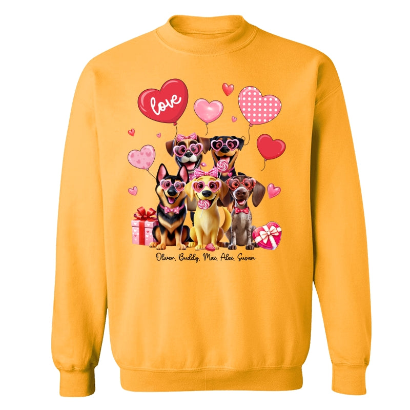 Personalized Heart Balloon Shirt For Dog Mom, 3D Cute Dogs