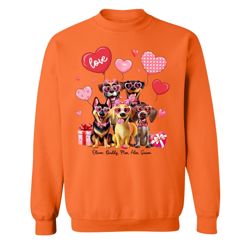Personalized Heart Balloon Shirt For Dog Mom, 3D Cute Dogs