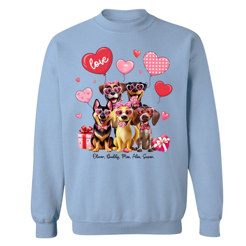 Personalized Heart Balloon Shirt For Dog Mom, 3D Cute Dogs