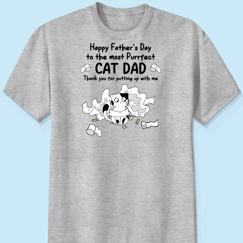Happy Father‘s Day Toilet Paper Cats Personalized Shirt