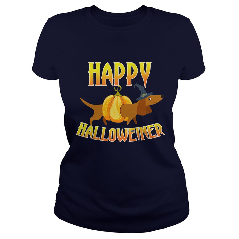 HAPPY HALLOWEINER T-SHIRT DACHSHUND HALLOWEEN DOG LOVER GIFT