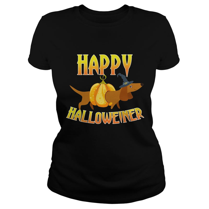 HAPPY HALLOWEINER T-SHIRT DACHSHUND HALLOWEEN DOG LOVER GIFT