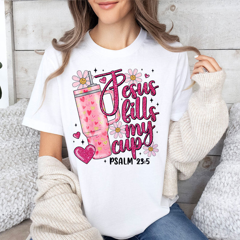 GiftyGifts Jesus Fills My Cup Valentine T-Shirt