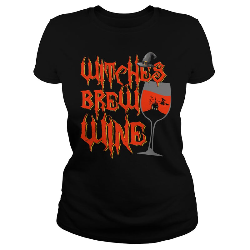WITCHES BREW WINE T SHIRT FUNNY HALLOWEEN DRINKING