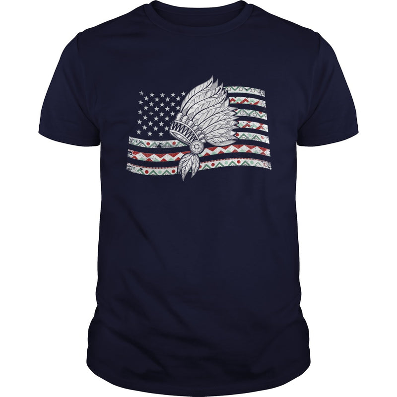 NATIVE AMERICAN T SHIRT NATIVE IN MY FLAG US T SHIRT