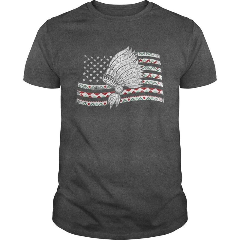 NATIVE AMERICAN T SHIRT NATIVE IN MY FLAG US T SHIRT