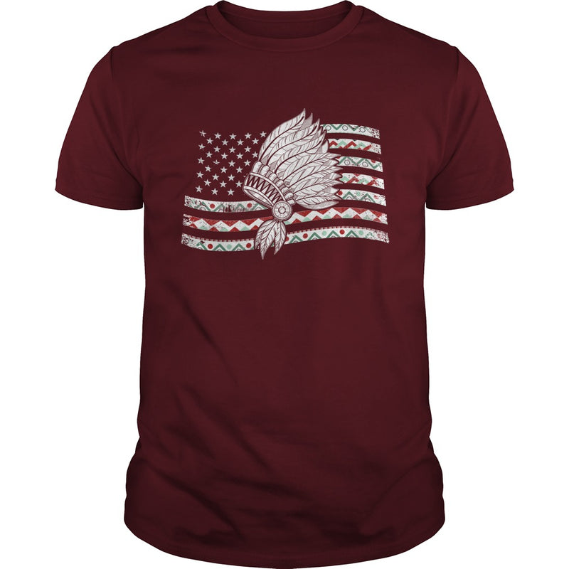 NATIVE AMERICAN T SHIRT NATIVE IN MY FLAG US T SHIRT