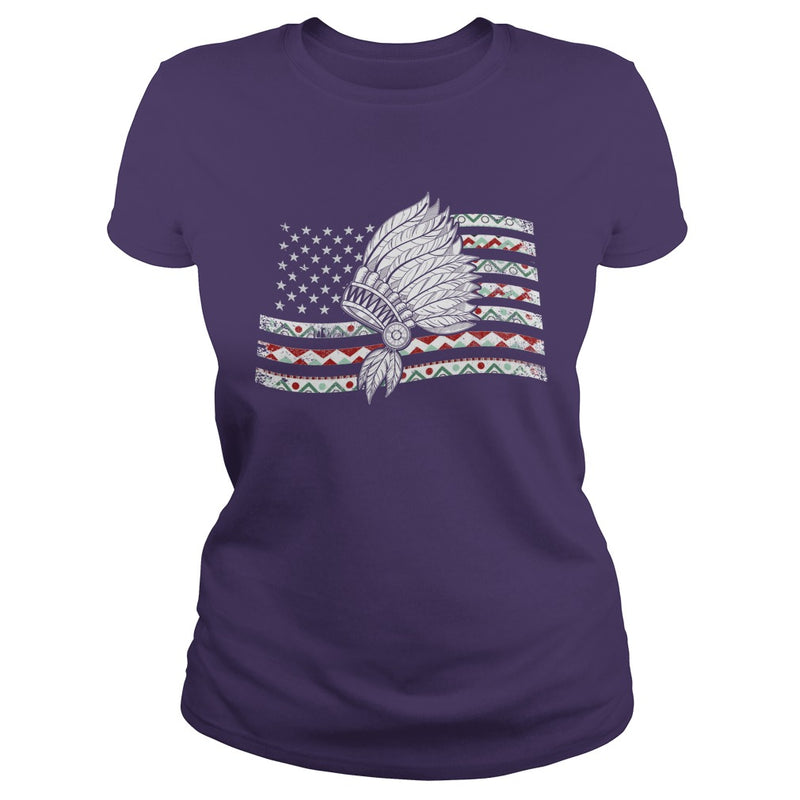 NATIVE AMERICAN T SHIRT NATIVE IN MY FLAG US T SHIRT