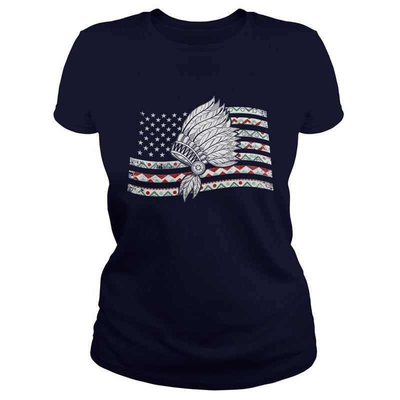 NATIVE AMERICAN T SHIRT NATIVE IN MY FLAG US T SHIRT