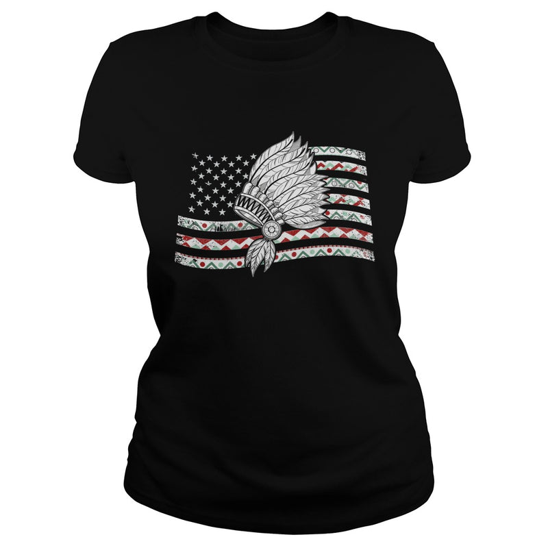 NATIVE AMERICAN T SHIRT NATIVE IN MY FLAG US T SHIRT