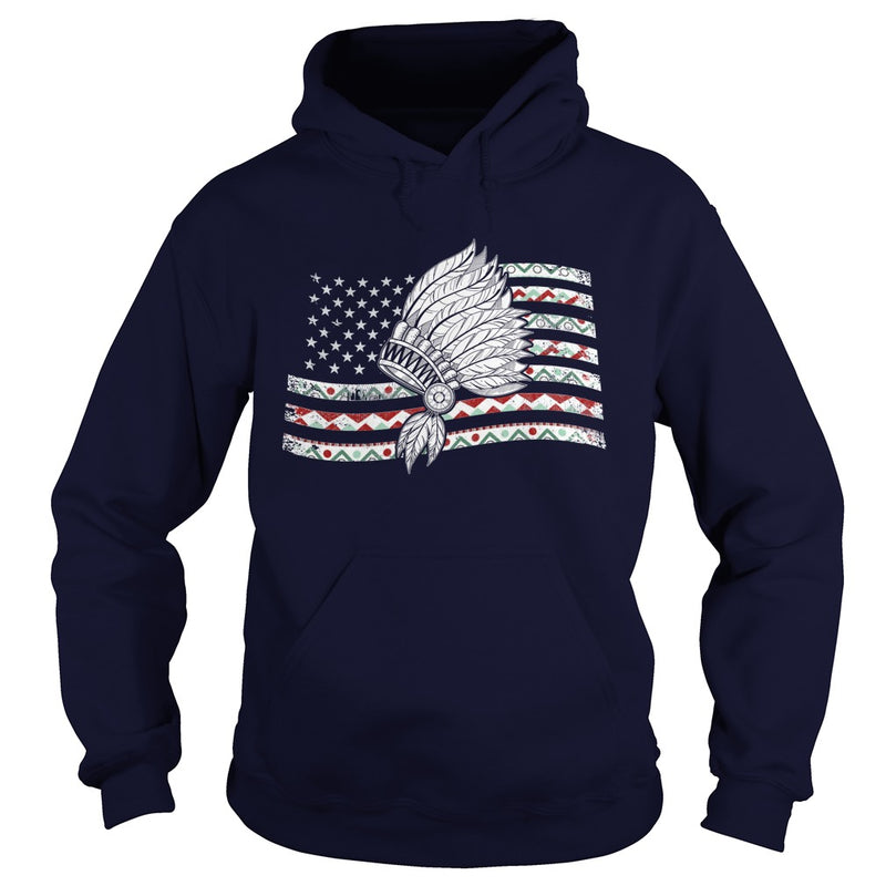 NATIVE AMERICAN T SHIRT NATIVE IN MY FLAG US T SHIRT