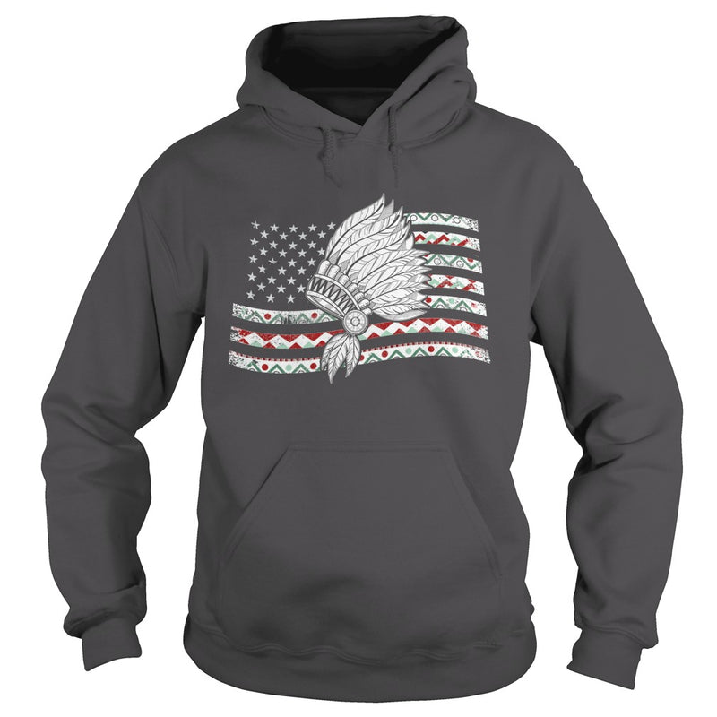 NATIVE AMERICAN T SHIRT NATIVE IN MY FLAG US T SHIRT