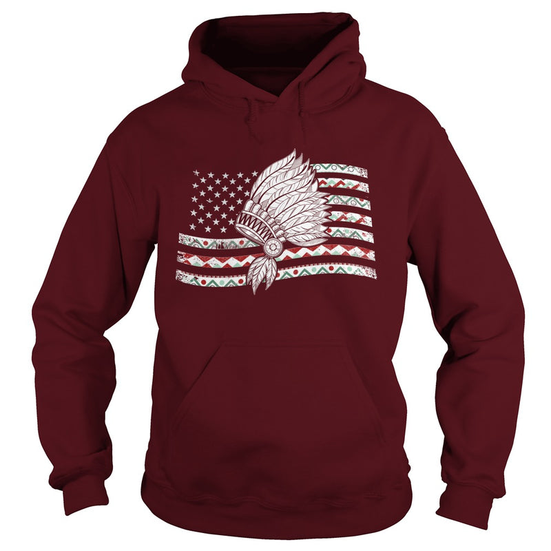 NATIVE AMERICAN T SHIRT NATIVE IN MY FLAG US T SHIRT