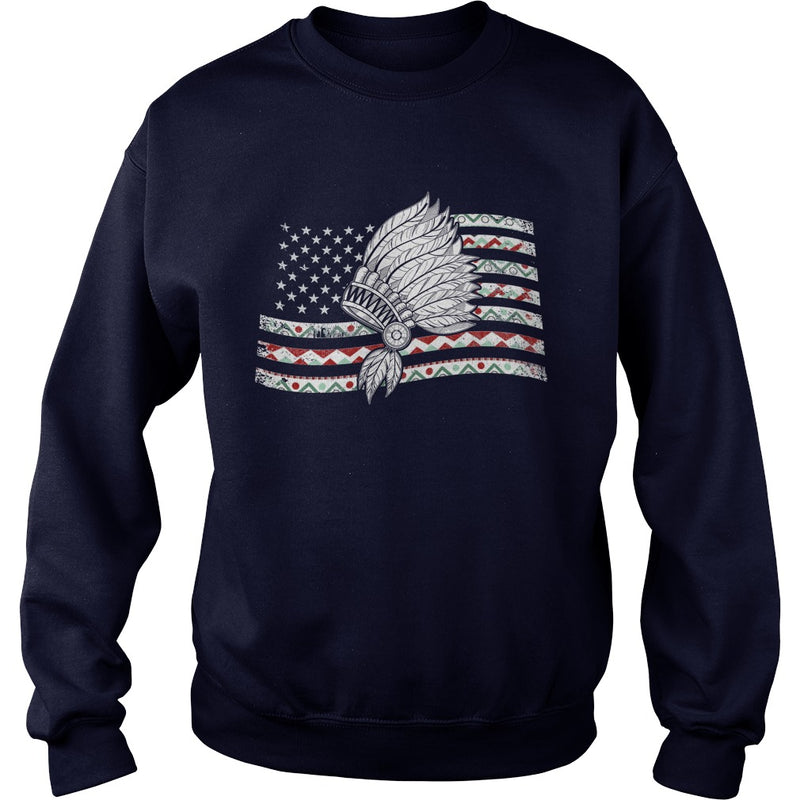 NATIVE AMERICAN T SHIRT NATIVE IN MY FLAG US T SHIRT