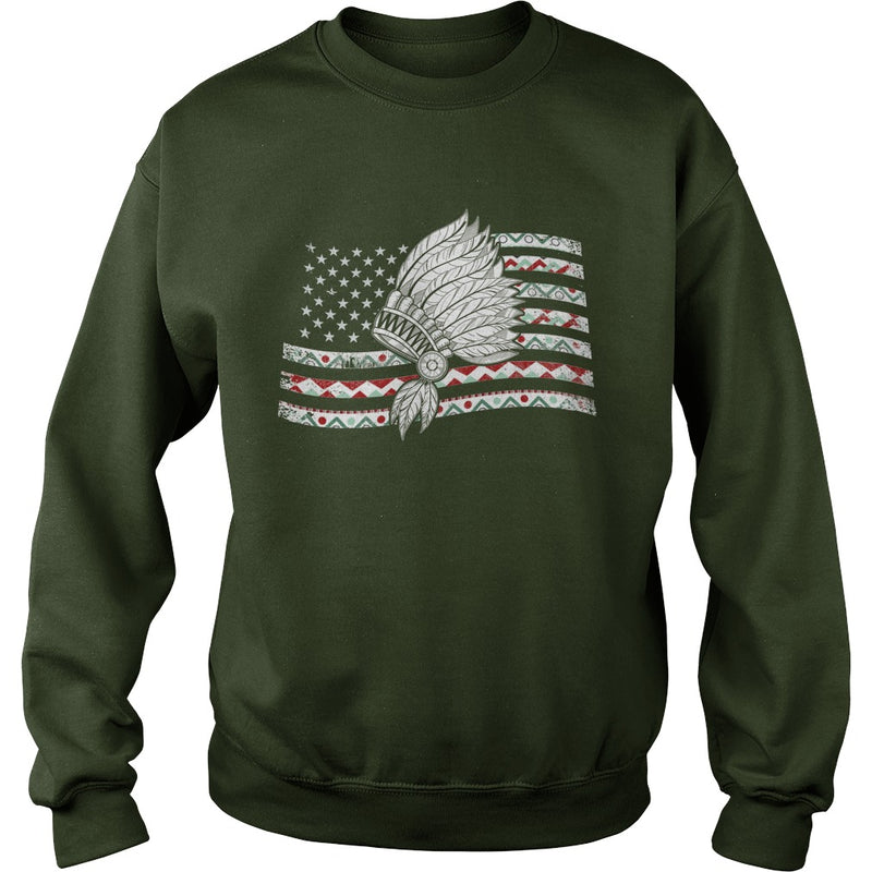 NATIVE AMERICAN T SHIRT NATIVE IN MY FLAG US T SHIRT
