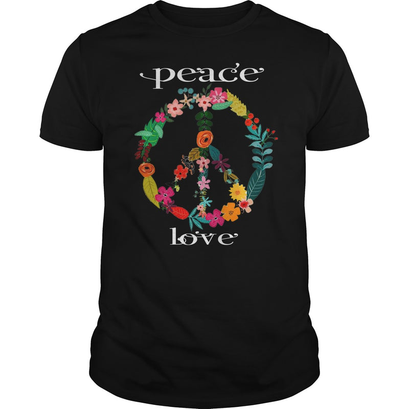 FLOWER PEACE SYMBOL T-SHIRT GIFT FOR PEACE DAY