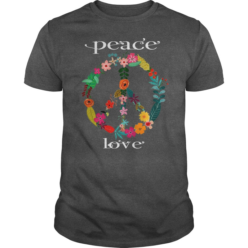 FLOWER PEACE SYMBOL T-SHIRT GIFT FOR PEACE DAY