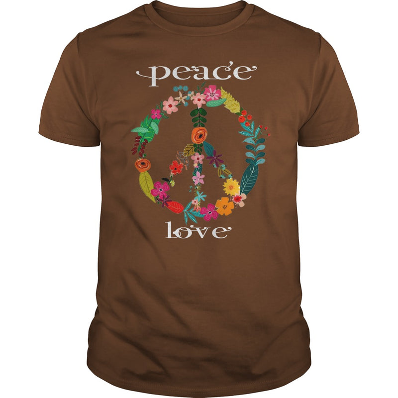 FLOWER PEACE SYMBOL T-SHIRT GIFT FOR PEACE DAY