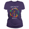 FLOWER PEACE SYMBOL T-SHIRT GIFT FOR PEACE DAY