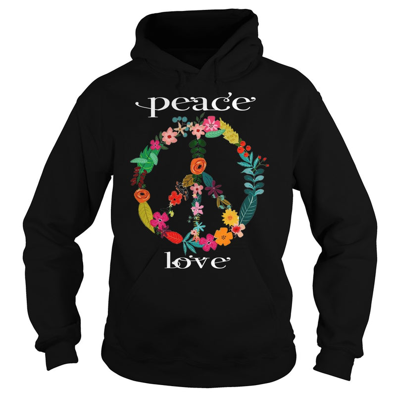 FLOWER PEACE SYMBOL T-SHIRT GIFT FOR PEACE DAY