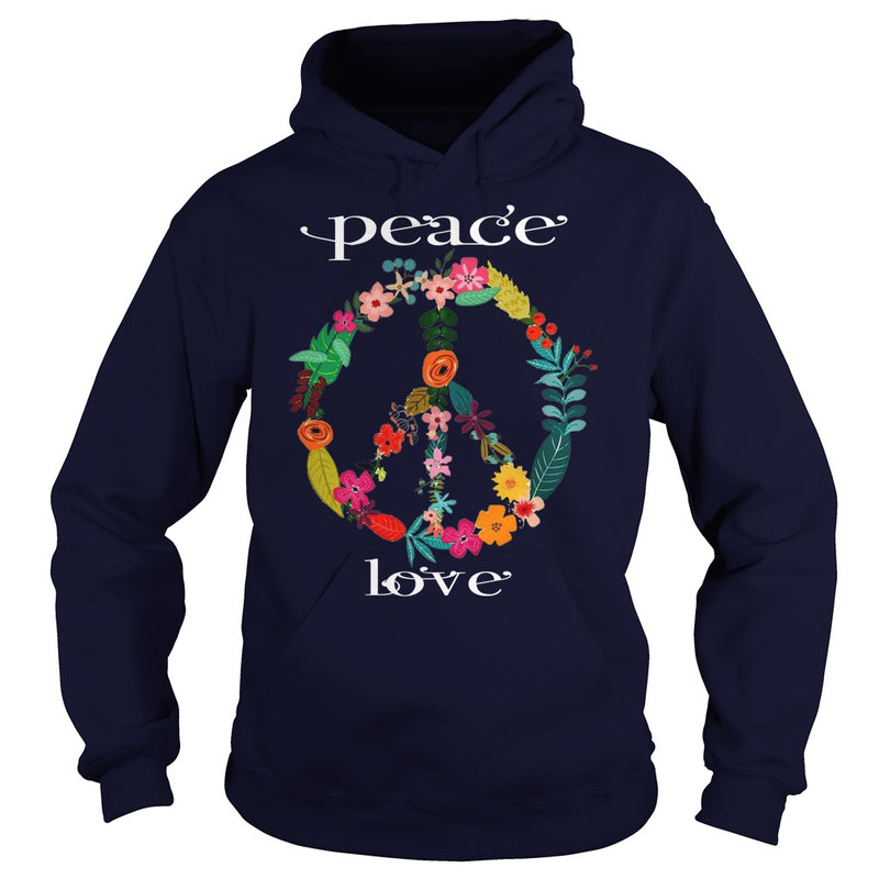 FLOWER PEACE SYMBOL T-SHIRT GIFT FOR PEACE DAY