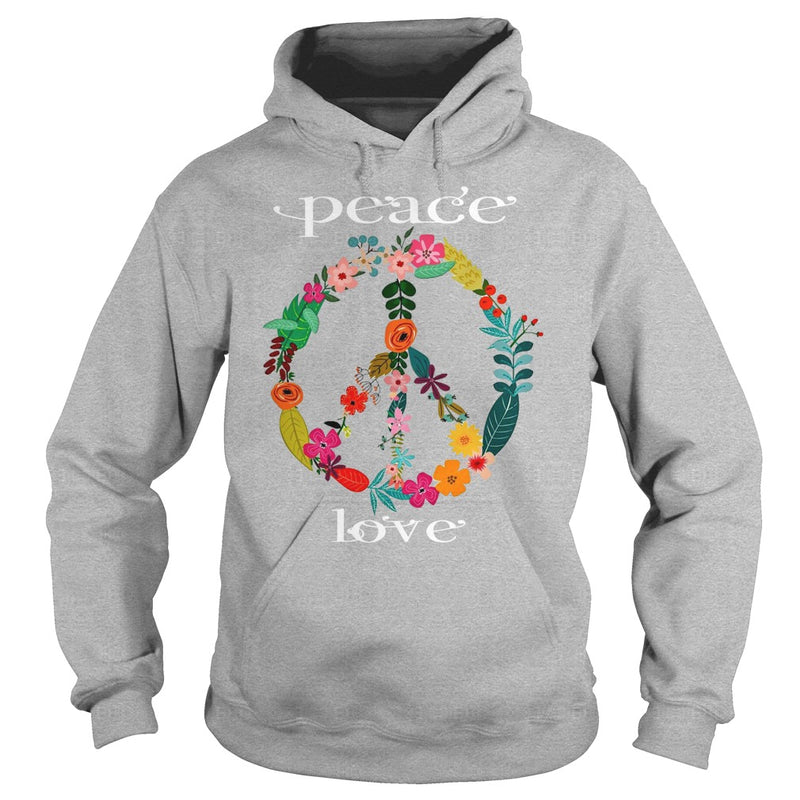FLOWER PEACE SYMBOL T-SHIRT GIFT FOR PEACE DAY
