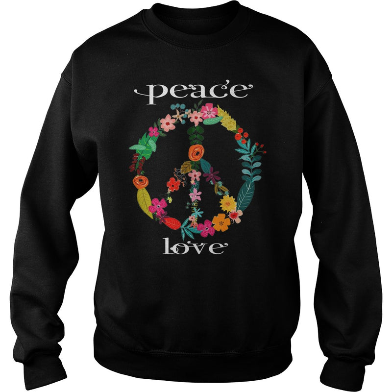 FLOWER PEACE SYMBOL T-SHIRT GIFT FOR PEACE DAY
