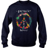 FLOWER PEACE SYMBOL T-SHIRT GIFT FOR PEACE DAY