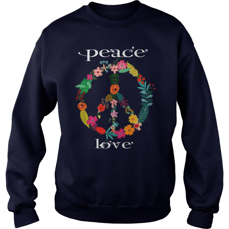 FLOWER PEACE SYMBOL T-SHIRT GIFT FOR PEACE DAY