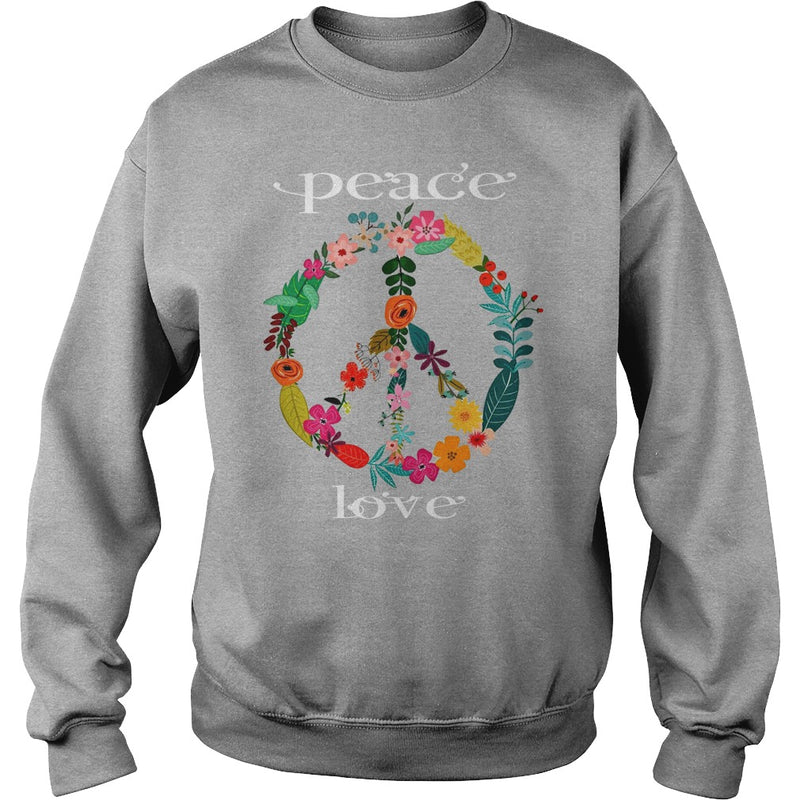 FLOWER PEACE SYMBOL T-SHIRT GIFT FOR PEACE DAY