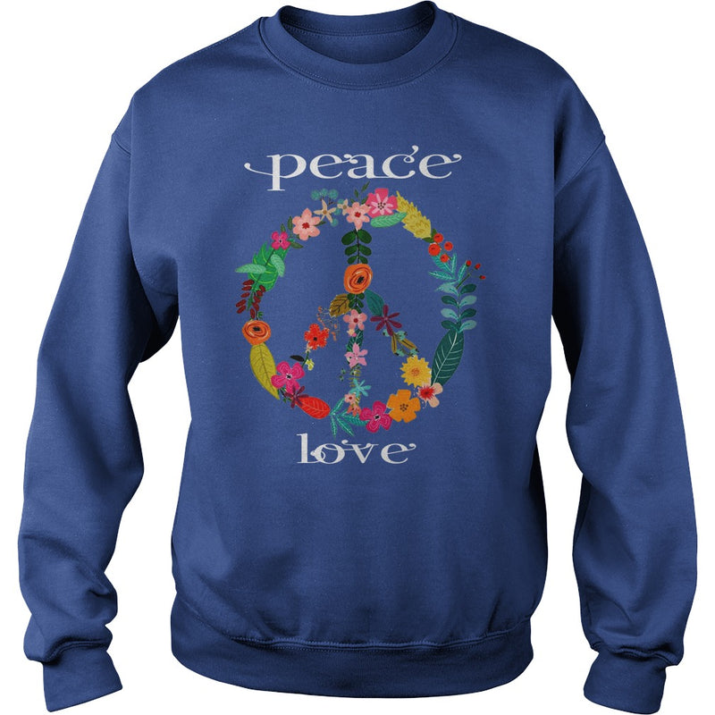 FLOWER PEACE SYMBOL T-SHIRT GIFT FOR PEACE DAY