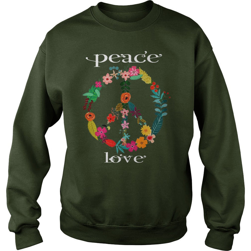 FLOWER PEACE SYMBOL T-SHIRT GIFT FOR PEACE DAY