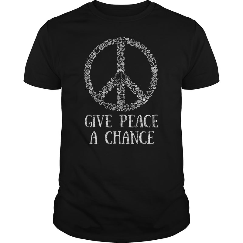 GIVE PEACE A CHANCE TEE FOR HIPPIES  BOOMERS  &amp; MILLENNIALS