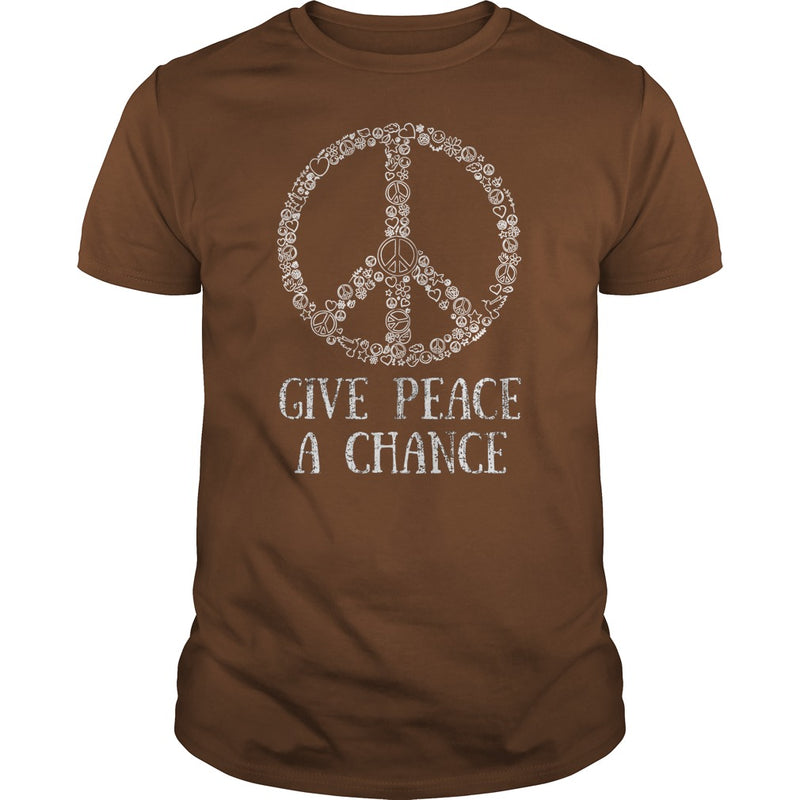 GIVE PEACE A CHANCE TEE FOR HIPPIES  BOOMERS  &amp; MILLENNIALS